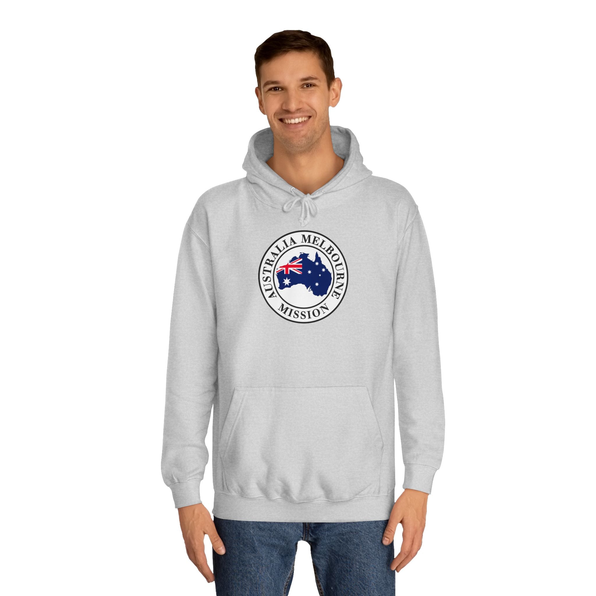 Australia Melbourne Mission Flag Logo (White Border) College Hoodie - Latter-Day Saint LDS Missionary Gift - Book of Mormon