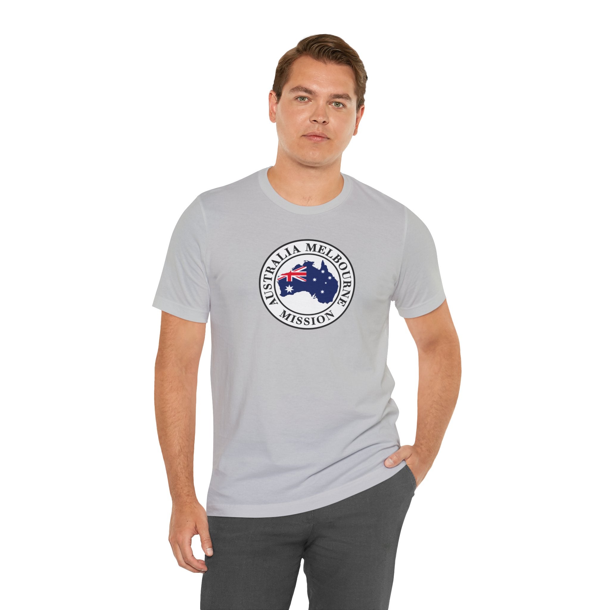 Australia Melbourne Mission Flag Logo (White Border) T-shirt - Latter-Day Saint LDS Missionary Gift - Book of Mormon