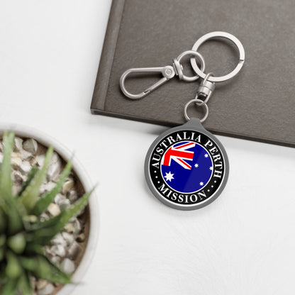 Australia Perth Mission Circle Flag Key Tag - Latter-Day Saint LDS Missionary Gift - Book of Mormon