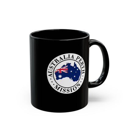 Australia Perth Mission Circular Flag Black Ceramic Mug - Latter-Day Saint LDS Missionary Gift - Book of Mormon