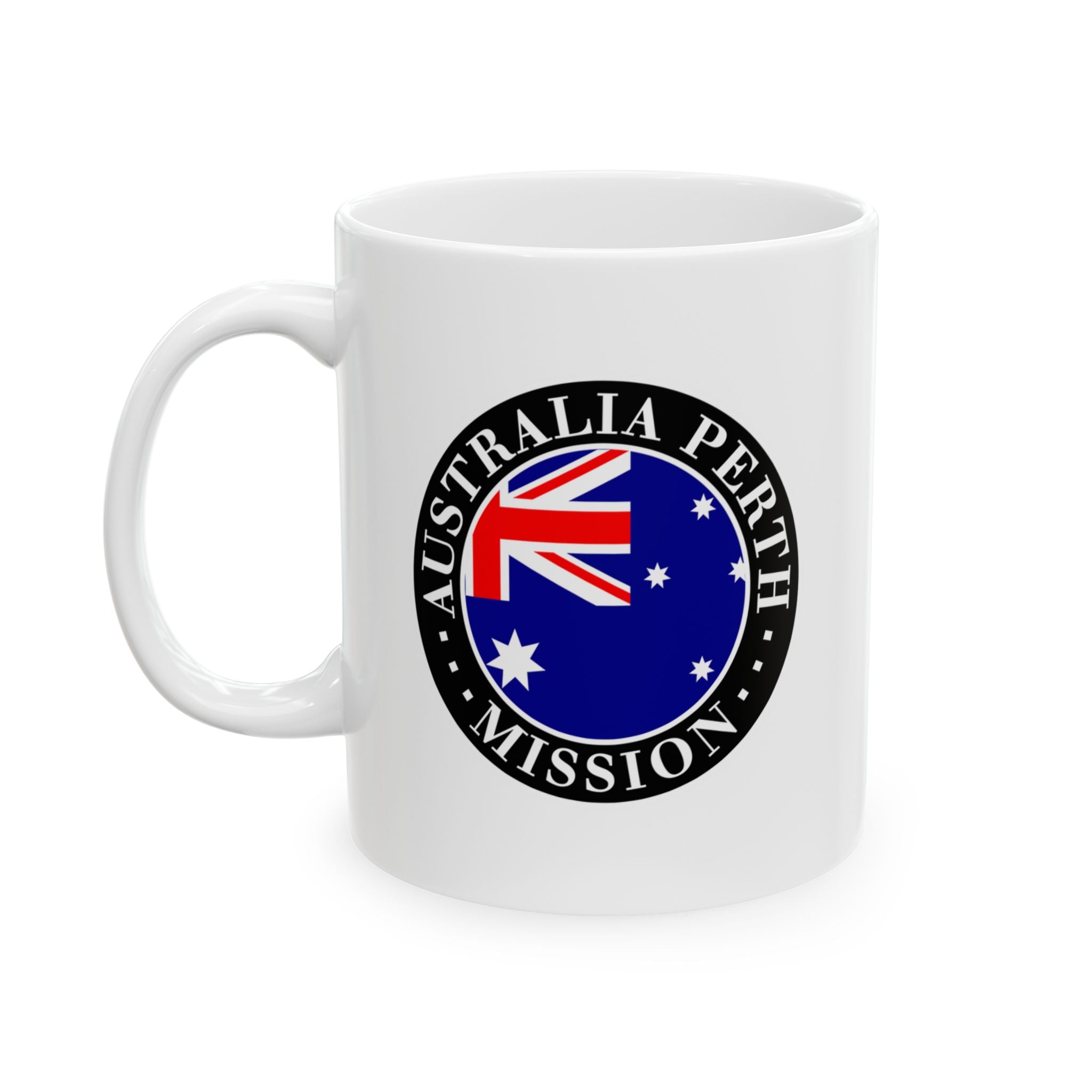 Australia Perth Mission Circular Flag White Ceramic Mug - Latter-Day Saint LDS Missionary Gift - Book of Mormon