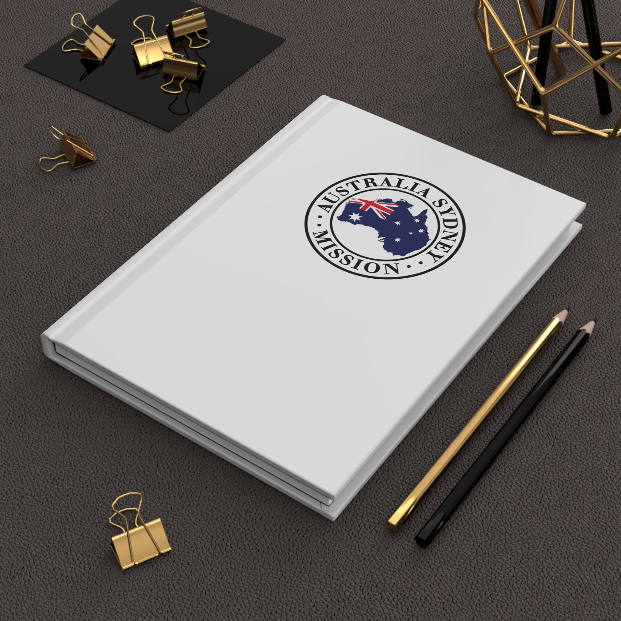 Australia Sydney Mission Logo Design White Hardcover Journal Matte - Latter-Day Saint LDS Missionary Gift - Book of Mormon