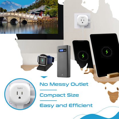 Australia, New Zealand, China Travel Plug Adapter - Type I - 5 in 1 - Ultra Compact (PTU-16)