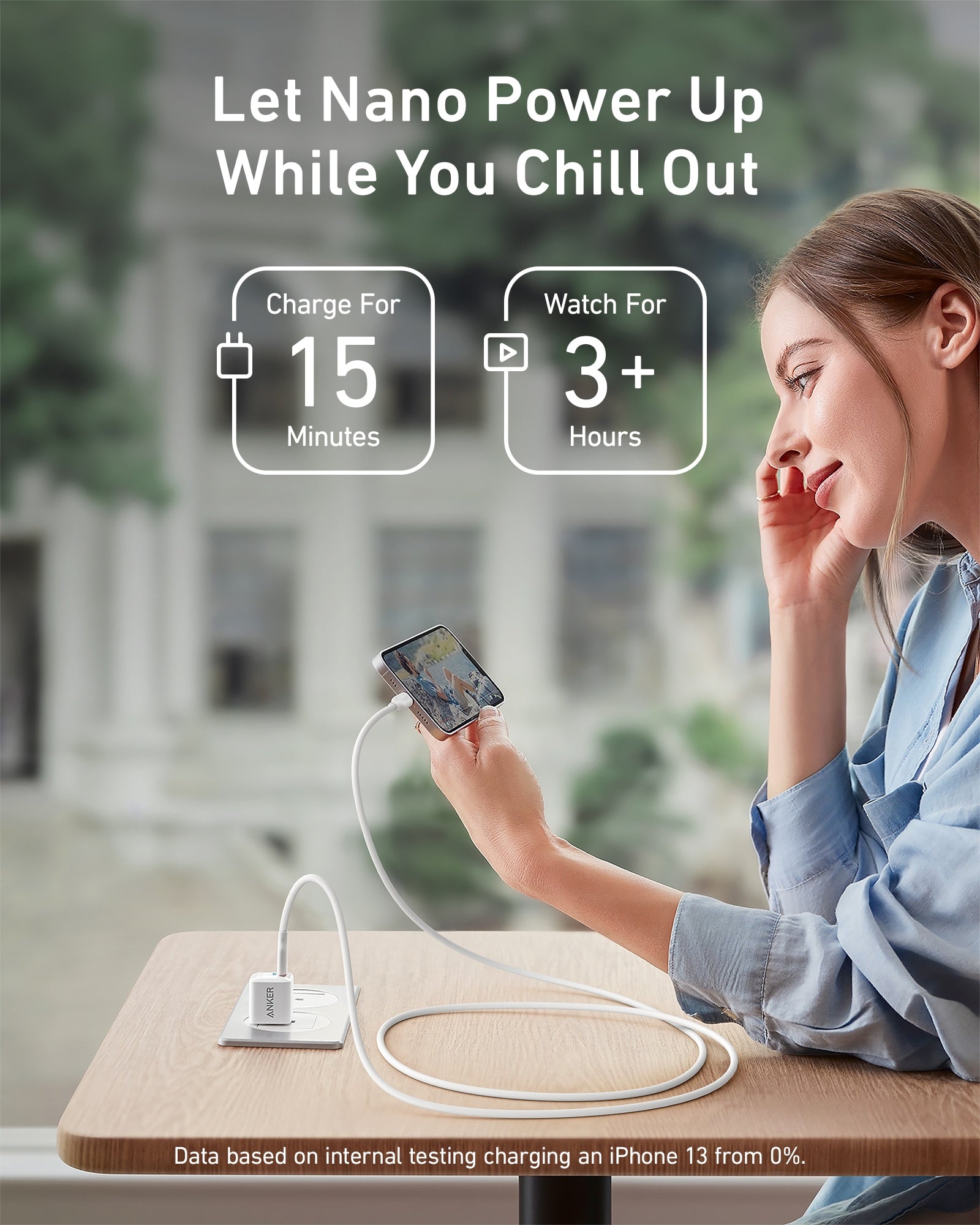 Anker <b>511</b> Charger (Nano) with USB-C to Lightning Cable