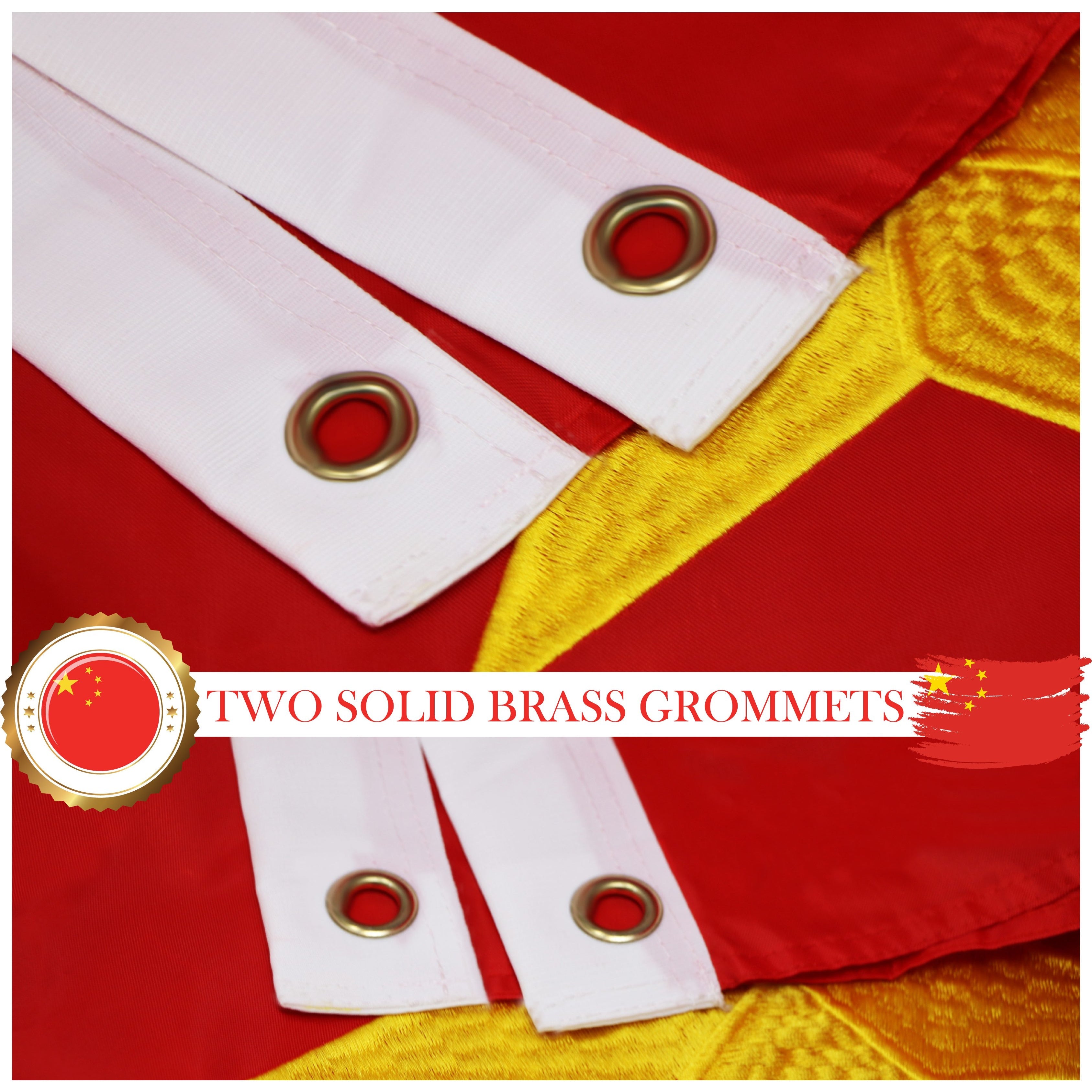 China (Chinese) Flag 300D Embroidered Polyester 3x5 Ft
