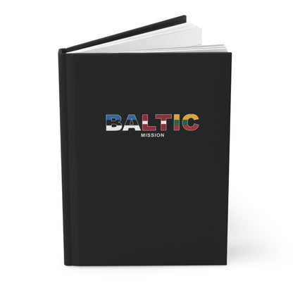 Baltic Mission Flag Title Black Hardcover Journal Matte - Latter-Day Saint LDS Missionary Gift - Book of Mormon