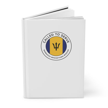 Barbados Bridgetown Mission Circle Flag Called to Serve White Hardcover Journal Matte - Latter-Day Saint LDS Missionary Gift - Book of Mormon