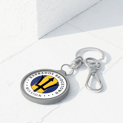 Barbados Bridgetown Mission Circle Flag Key Tag - Latter-Day Saint LDS Missionary Gift - Book of Mormon