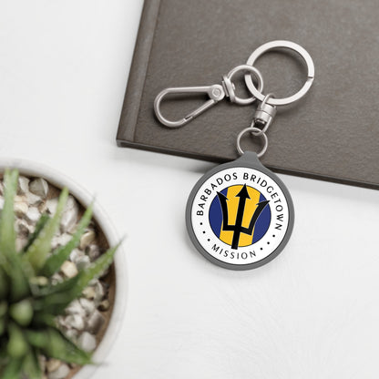 Barbados Bridgetown Mission Circle Flag Key Tag - Latter-Day Saint LDS Missionary Gift - Book of Mormon