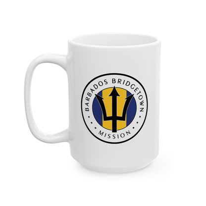 Barbados Bridgetown Mission Circular Flag White Ceramic Mug - Latter-Day Saint LDS Missionary Gift - Book of Mormon