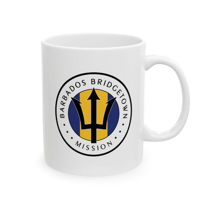 Barbados Bridgetown Mission Circular Flag White Ceramic Mug - Latter-Day Saint LDS Missionary Gift - Book of Mormon