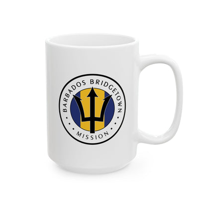 Barbados Bridgetown Mission Circular Flag White Ceramic Mug - Latter-Day Saint LDS Missionary Gift - Book of Mormon