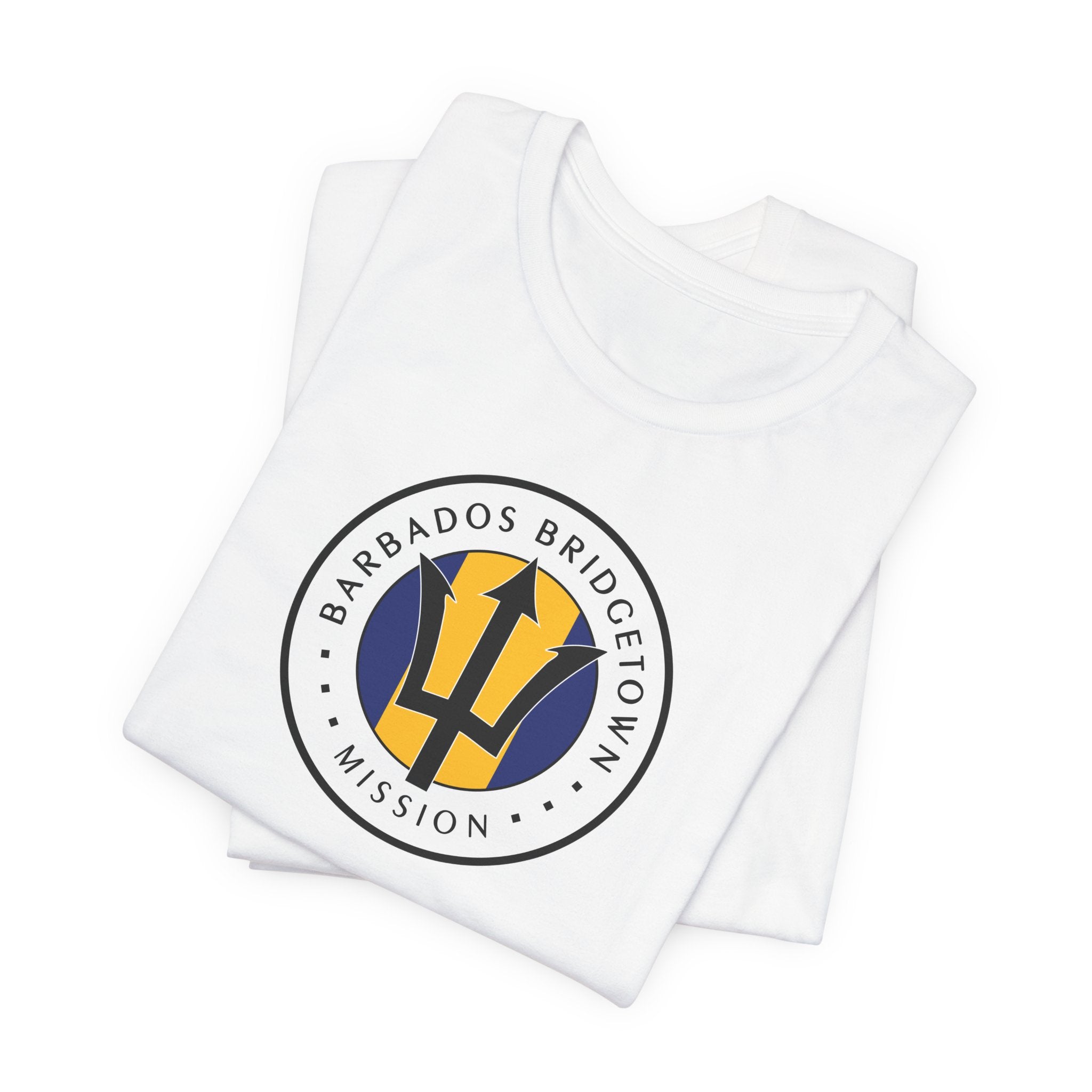 Barbados Bridgetown Mission Flag Logo (White Border) T-shirt - Latter-Day Saint LDS Missionary Gift - Book of Mormon