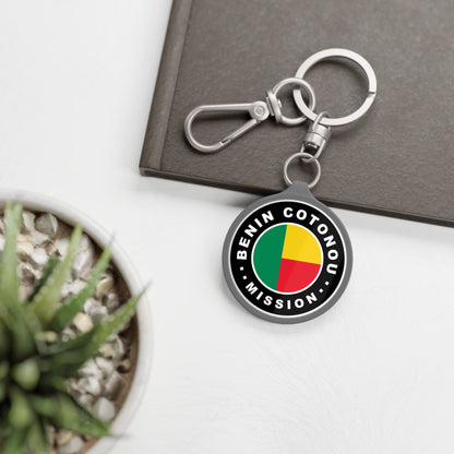 Benin Cotonou Mission Circle Flag Key Tag - Latter-Day Saint LDS Missionary Gift - Book of Mormon