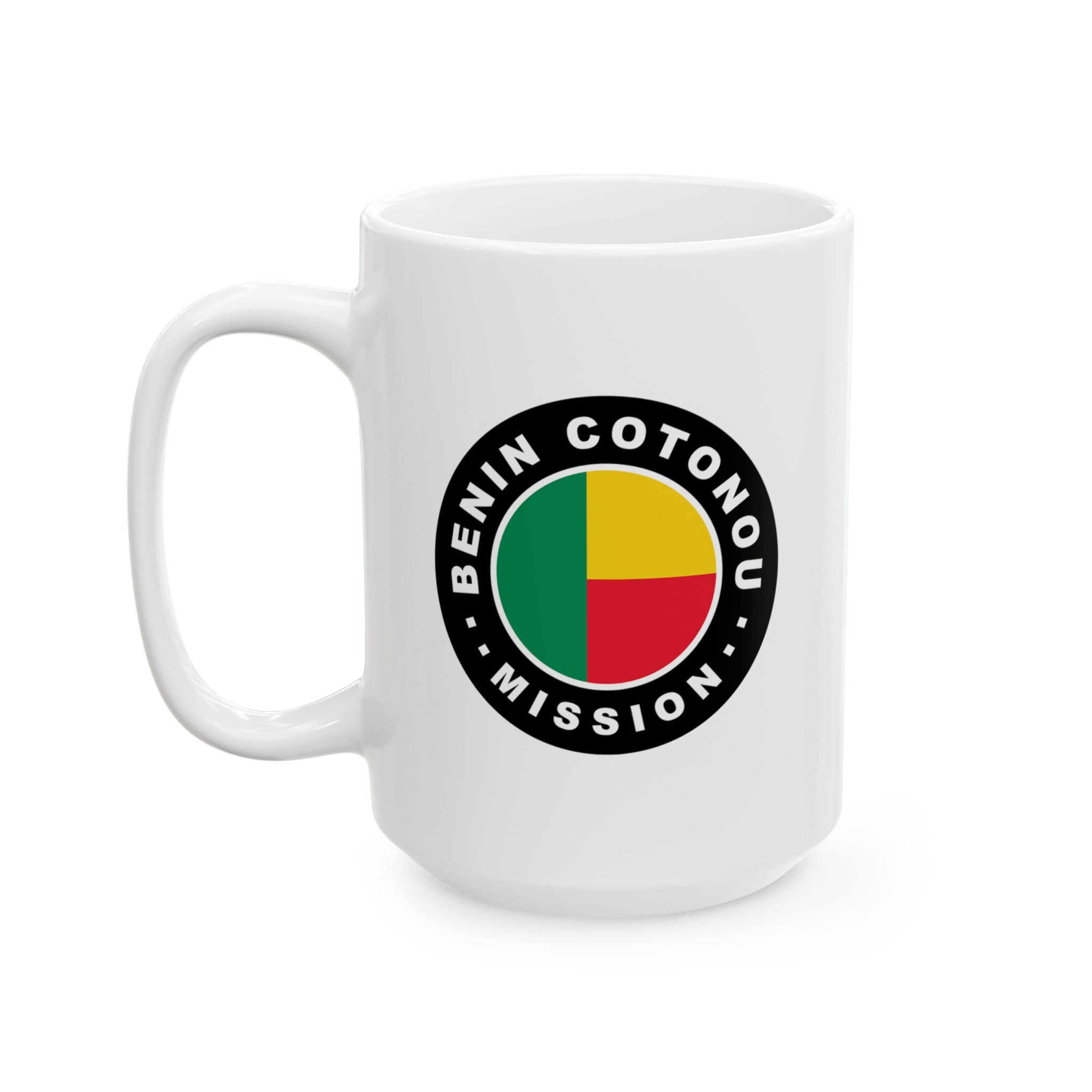 Benin Cotonou Mission Circular Flag White Ceramic Mug - Latter-Day Saint LDS Missionary Gift - Book of Mormon