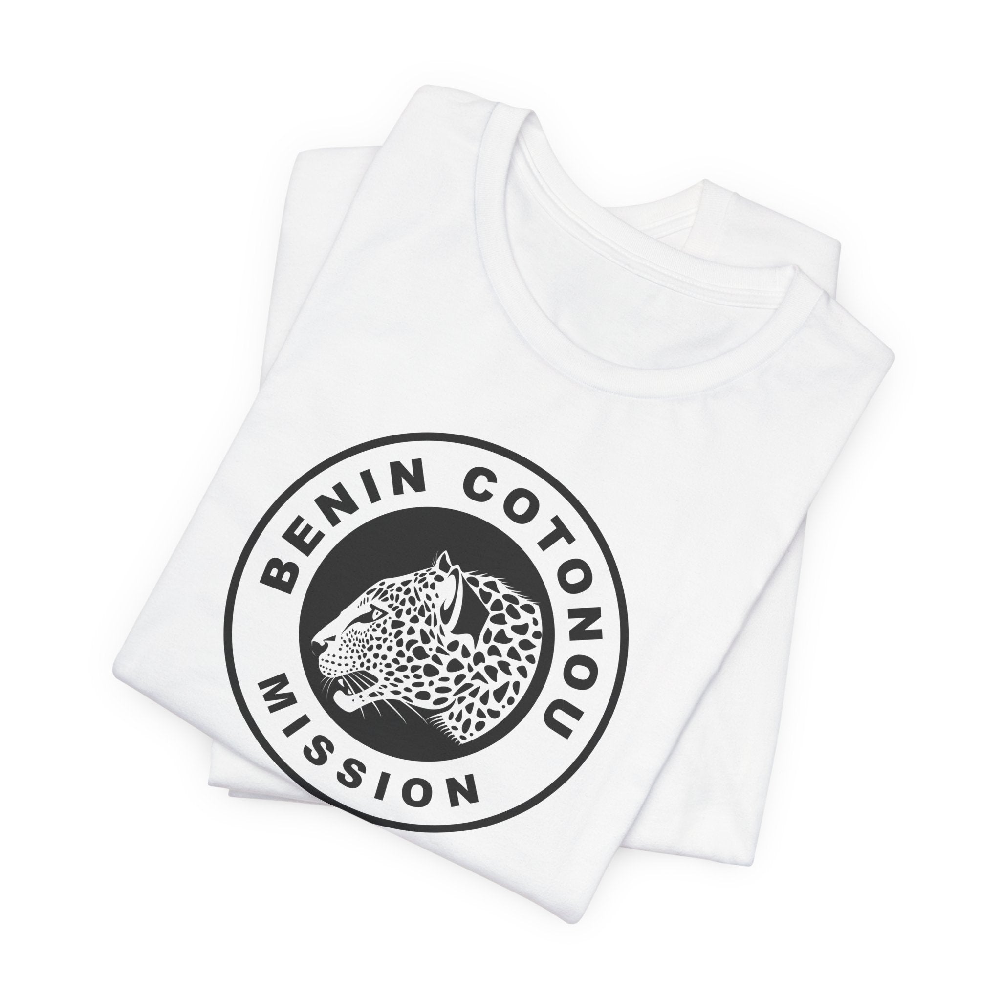 Benin Cotonou Mission Circular Monochrome Logo T-Shirt - Latter-Day Saint LDS Missionary Gift - Book of Mormon