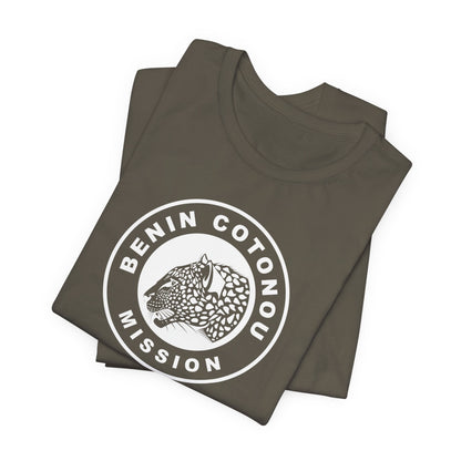 Benin Cotonou Mission Circular Monochrome Logo T-Shirt - Latter-Day Saint LDS Missionary Gift - Book of Mormon