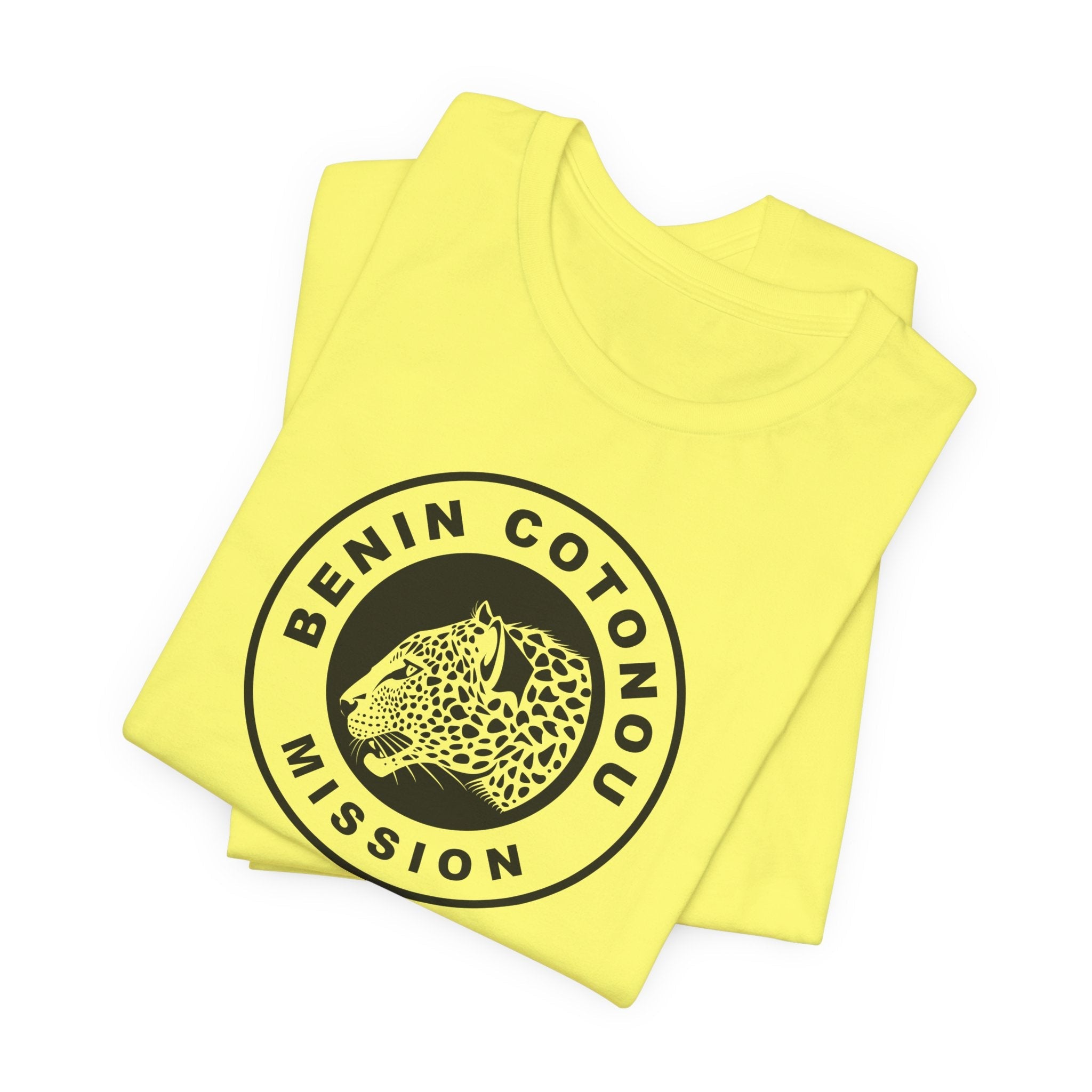 Benin Cotonou Mission Circular Monochrome Logo T-Shirt - Latter-Day Saint LDS Missionary Gift - Book of Mormon