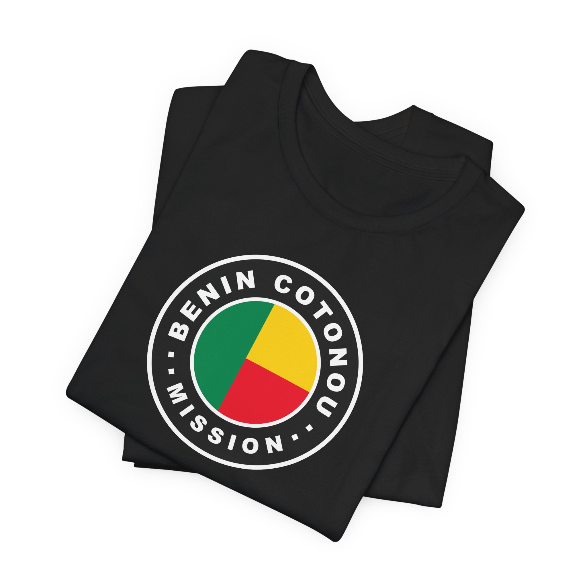 Benin Cotonou Mission Flag Logo (Black Border) T-shirt - Latter-Day Saint LDS Missionary Gift - Book of Mormon