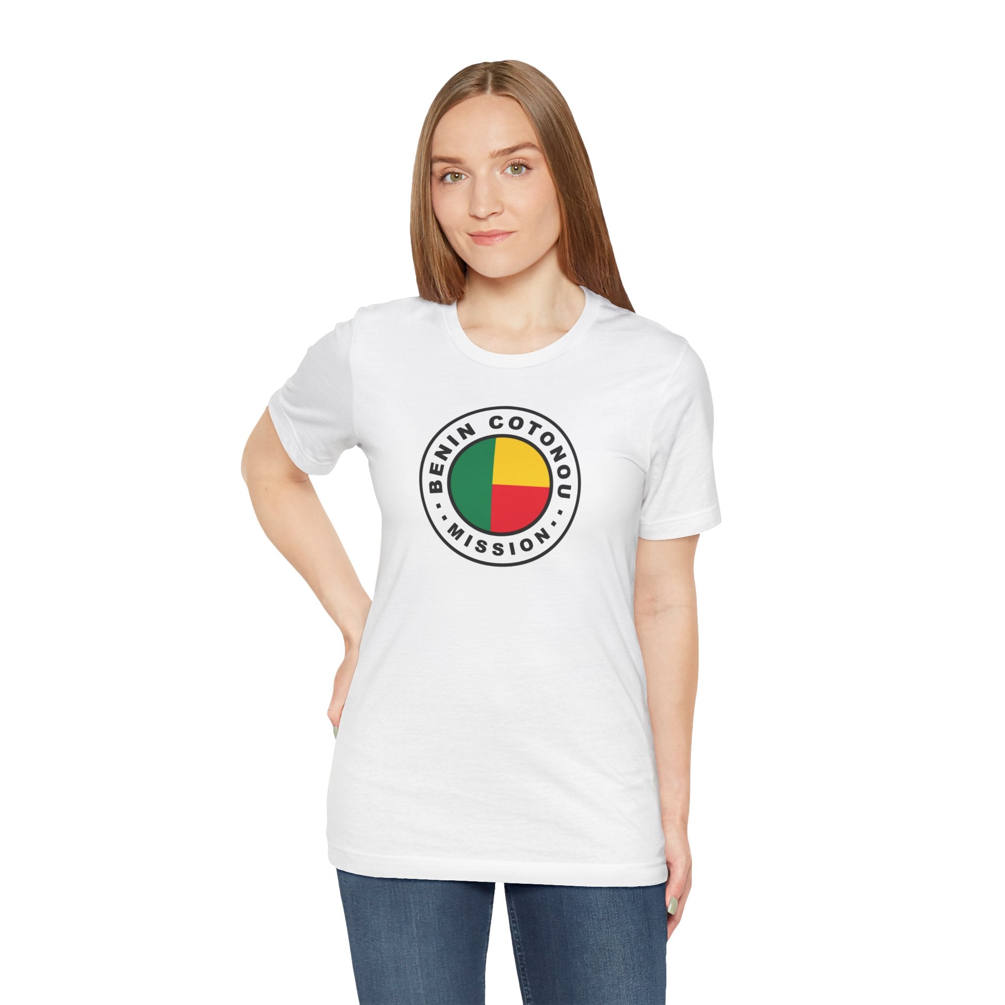 Benin Cotonou Mission Flag Logo (White Border) T-shirt - Latter-Day Saint LDS Missionary Gift - Book of Mormon