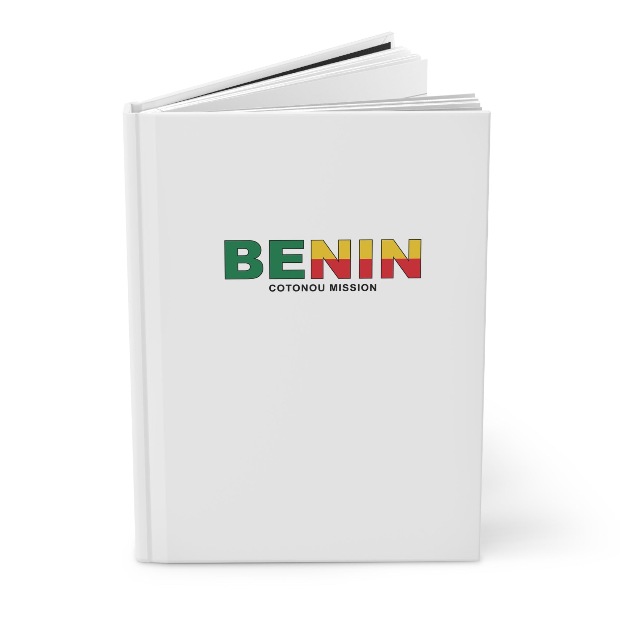 Benin Cotonou Mission Flag Title White Hardcover Journal Matte - Latter-Day Saint LDS Missionary Gift - Book of Mormon