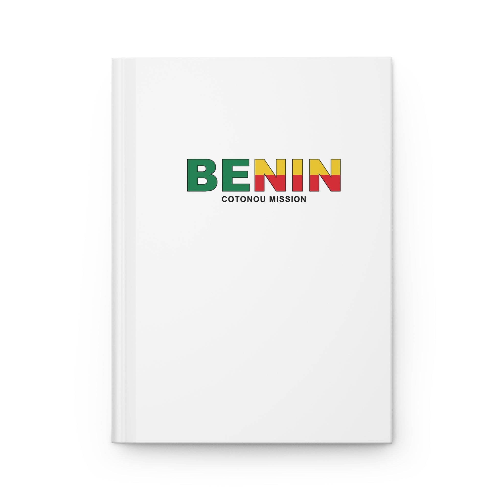 Benin Cotonou Mission Flag Title White Hardcover Journal Matte - Latter-Day Saint LDS Missionary Gift - Book of Mormon