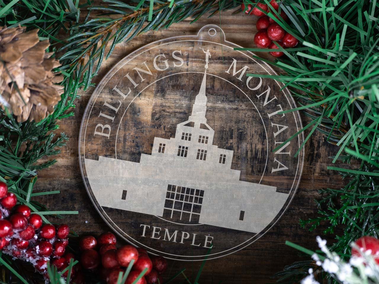 Billings Montana Temple Christmas Ornament - Latter-Day Saint LDS Missionary Gift - Book of Mormon