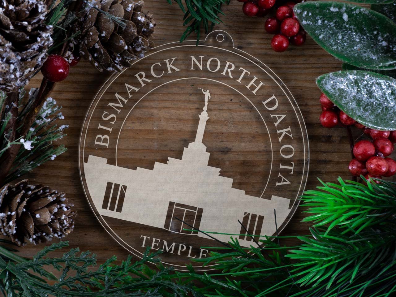 Bismarck North Dakota Temple Christmas Ornament - Latter-Day Saint LDS Missionary Gift - Book of Mormon