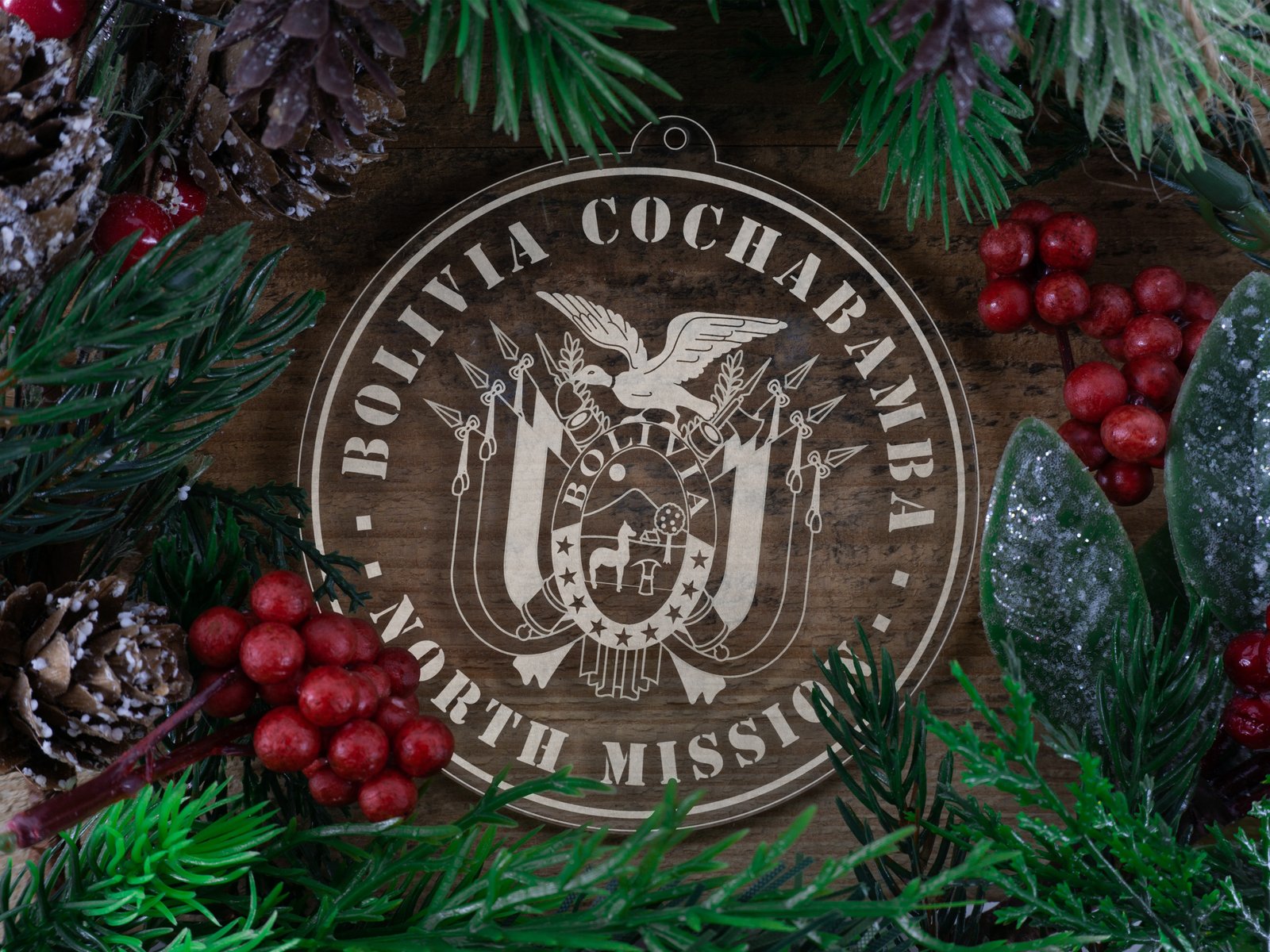 LDS Bolivia Cochabamba North Mission Christmas Ornament with Christmas Decorations