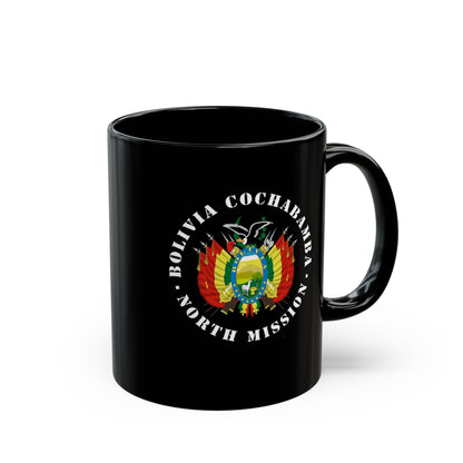 Bolivia Cochabamba North Mission Circular Flag Black Ceramic Mug - Latter-Day Saint LDS Missionary Gift - Book of Mormon