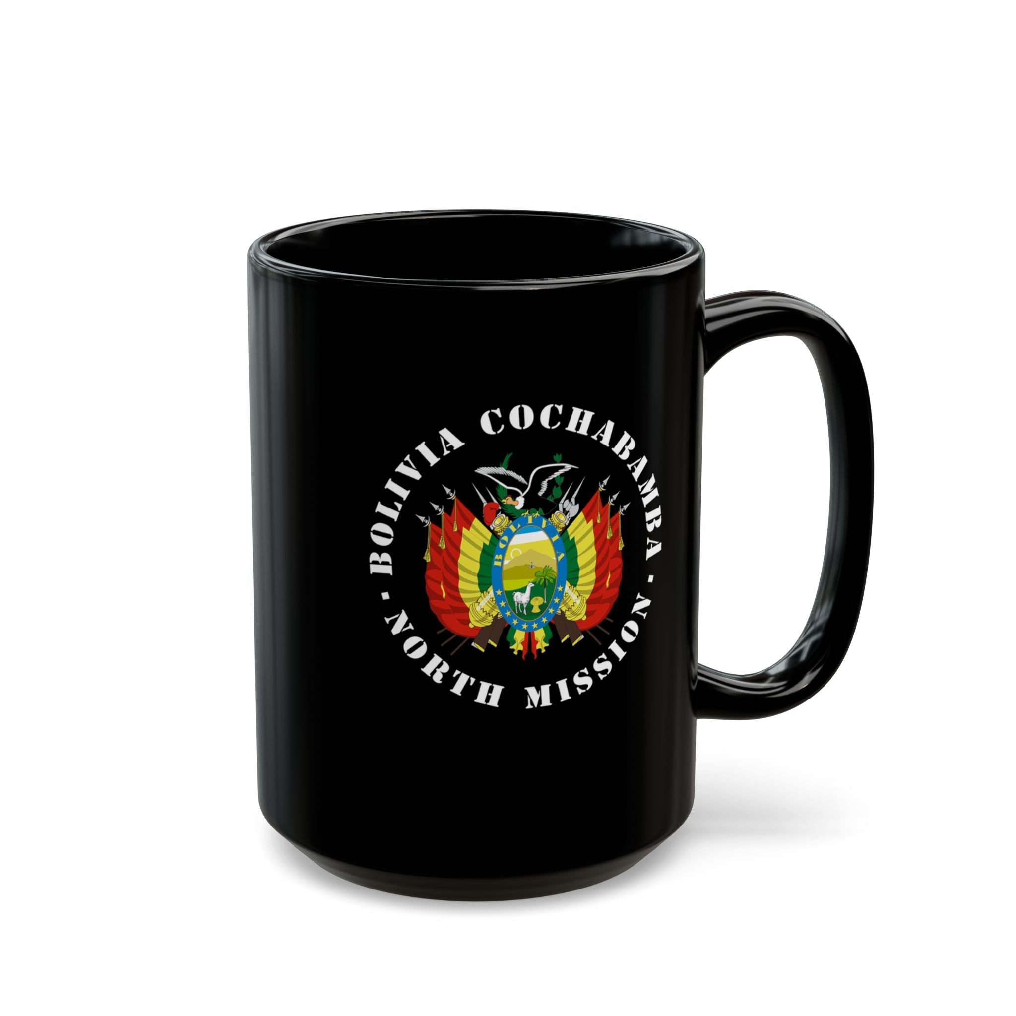 Bolivia Cochabamba North Mission Circular Flag Black Ceramic Mug - Latter-Day Saint LDS Missionary Gift - Book of Mormon