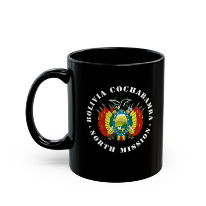 Bolivia Cochabamba North Mission Circular Flag Black Ceramic Mug - Latter-Day Saint LDS Missionary Gift - Book of Mormon