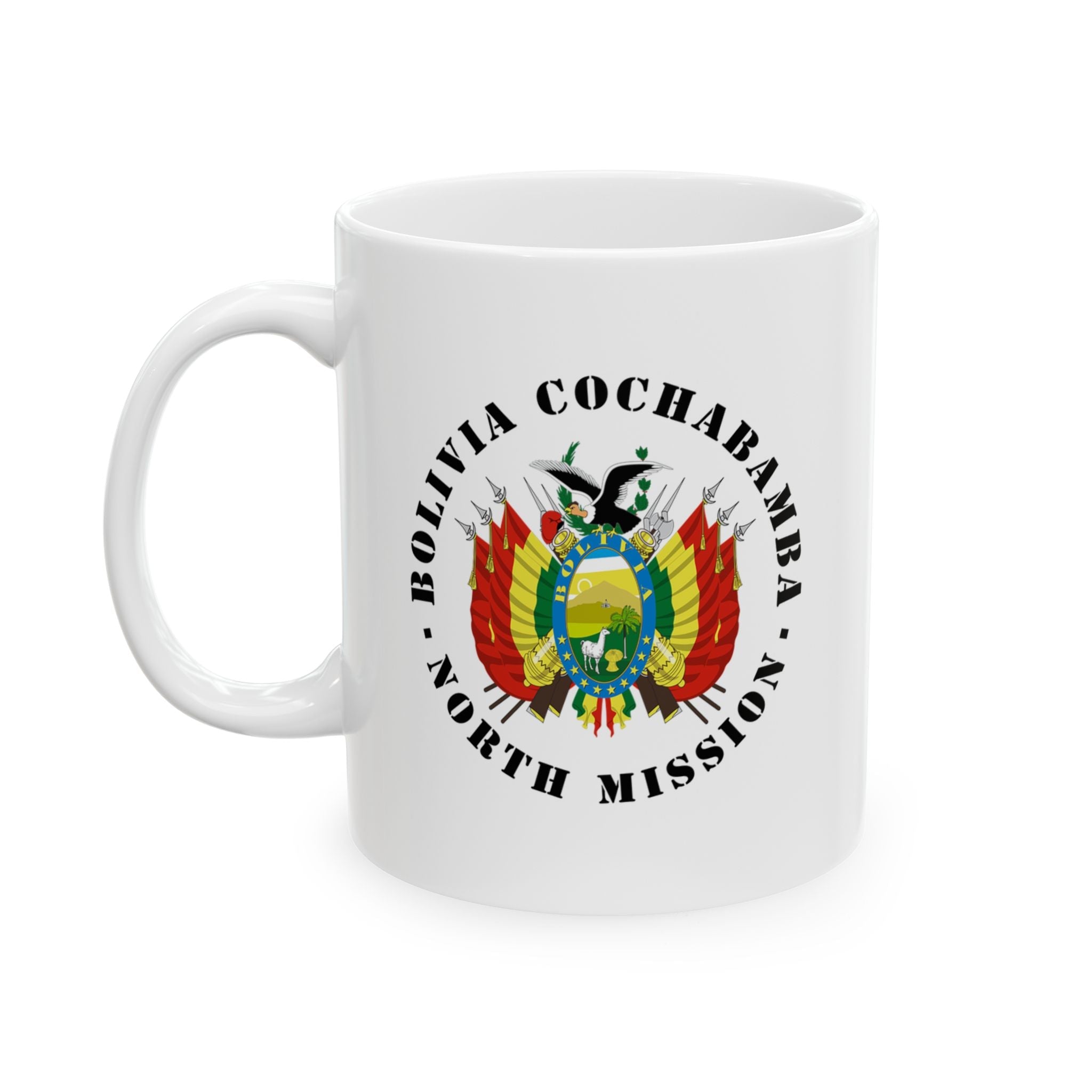 Bolivia Cochabamba North Mission Circular Flag White Ceramic Mug - Latter-Day Saint LDS Missionary Gift - Book of Mormon