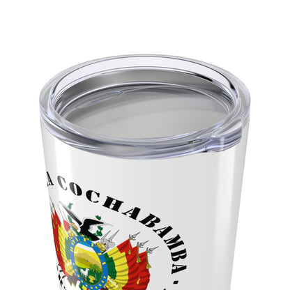 Bolivia Cochabamba North Mission Flag Logo Tumbler 20oz White - Mission Wishlist - LDS Missionary Gift Store