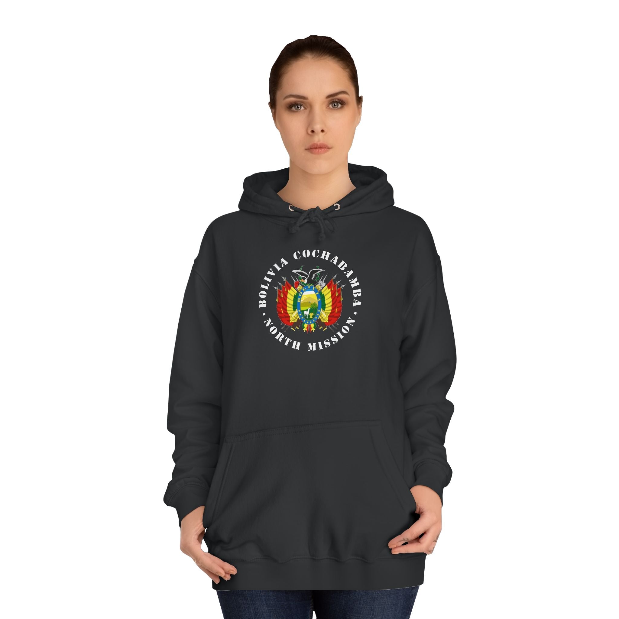 Bolivia Cochabamba North Mission Flag Logo (White Border) College Hoodie - Latter-Day Saint LDS Missionary Gift - Book of Mormon