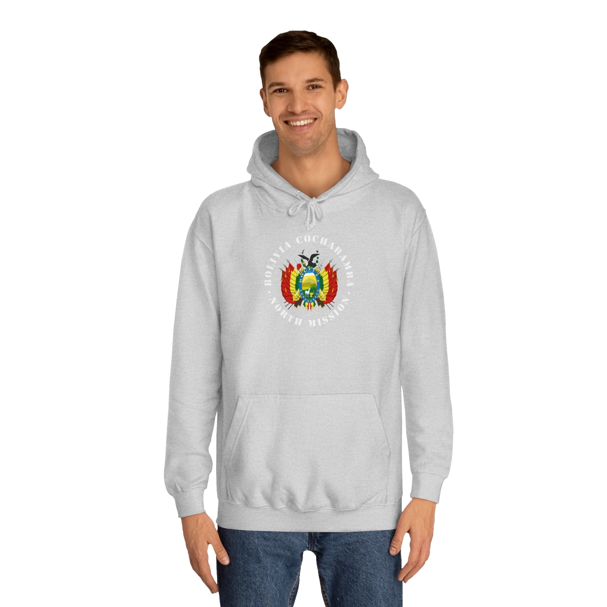 Bolivia Cochabamba North Mission Flag Logo (White Border) College Hoodie - Latter-Day Saint LDS Missionary Gift - Book of Mormon