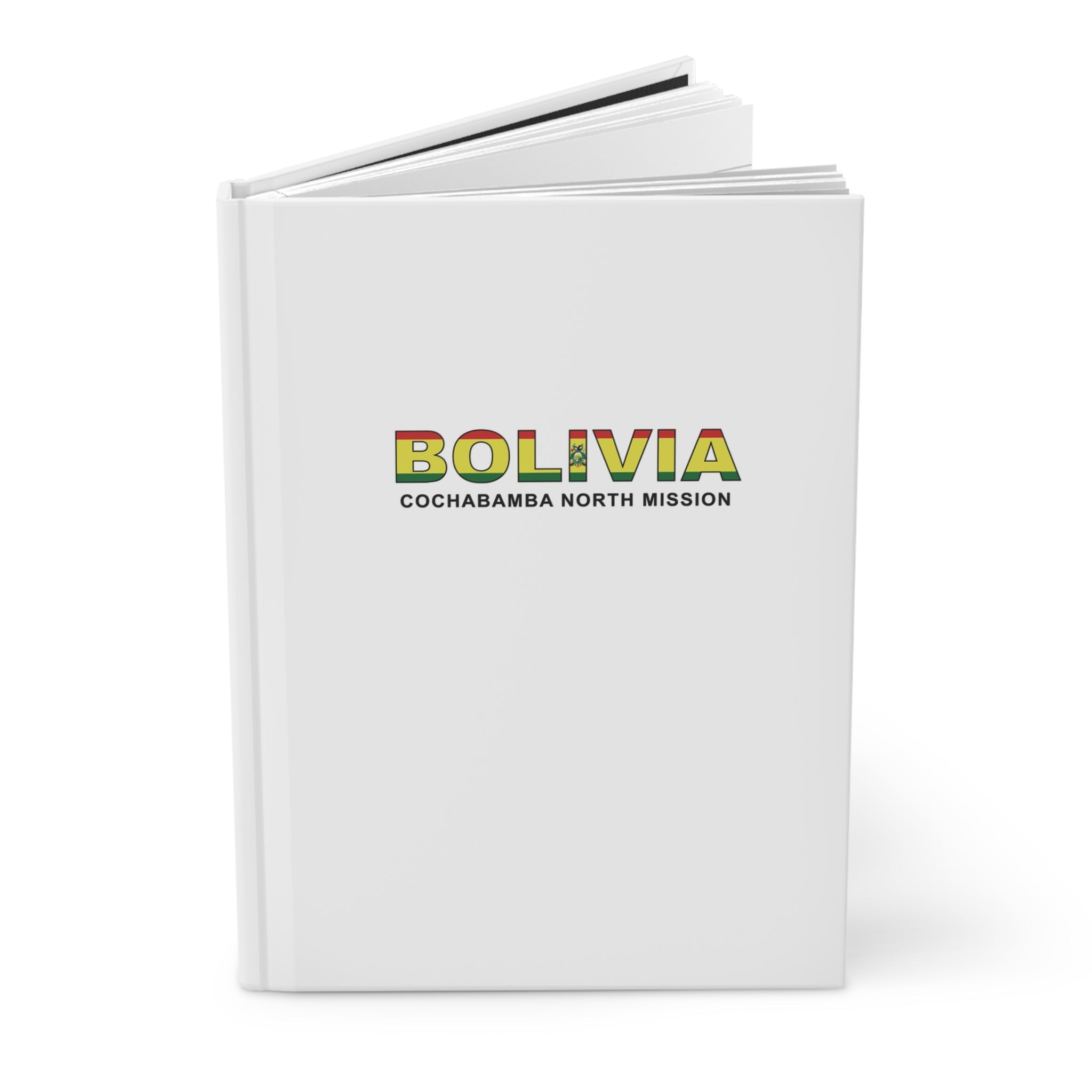 Bolivia Cochabamba North Mission Flag Title White Hardcover Journal Matte - Latter-Day Saint LDS Missionary Gift - Book of Mormon