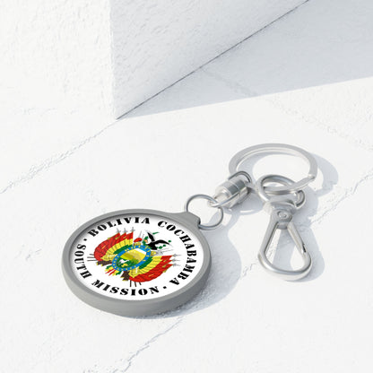 Bolivia Cochabamba South Mission Circle Flag Key Tag - Latter-Day Saint LDS Missionary Gift - Book of Mormon