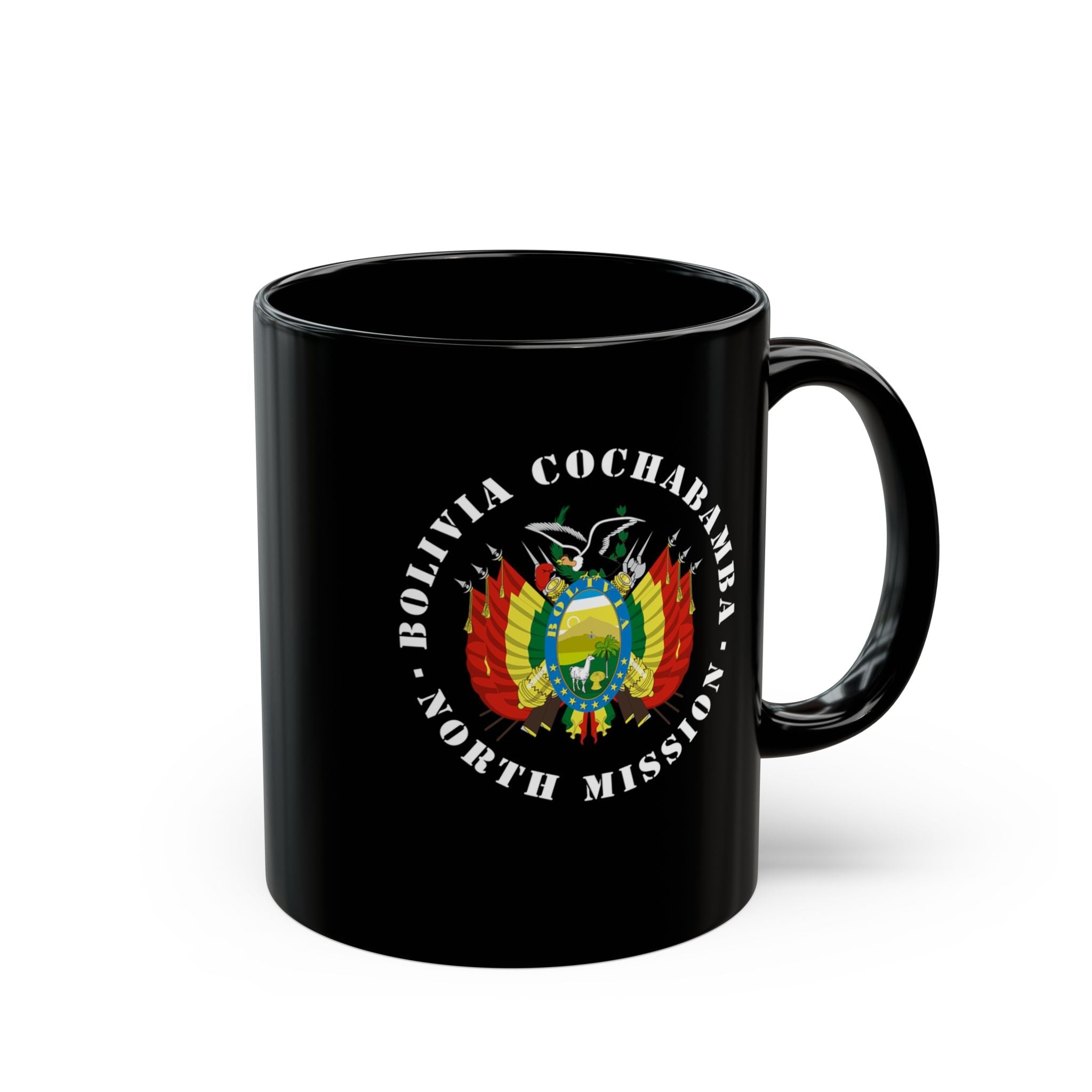 Bolivia Cochabamba South Mission Circular Flag Black Ceramic Mug - Latter-Day Saint LDS Missionary Gift - Book of Mormon