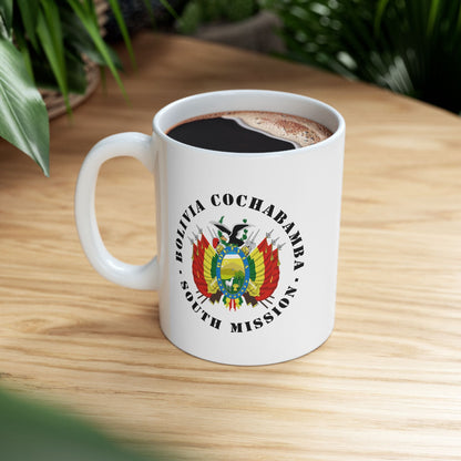 Bolivia Cochabamba South Mission Circular Flag White Ceramic Mug - Latter-Day Saint LDS Missionary Gift - Book of Mormon