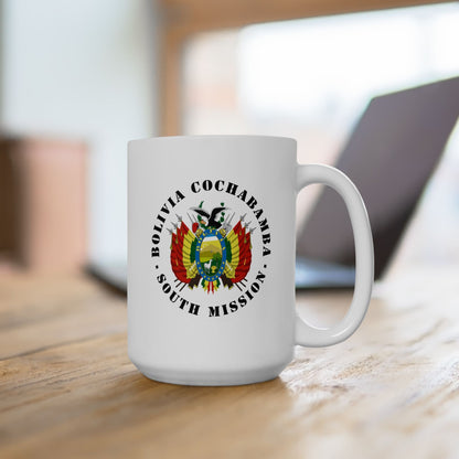 Bolivia Cochabamba South Mission Circular Flag White Ceramic Mug - Latter-Day Saint LDS Missionary Gift - Book of Mormon