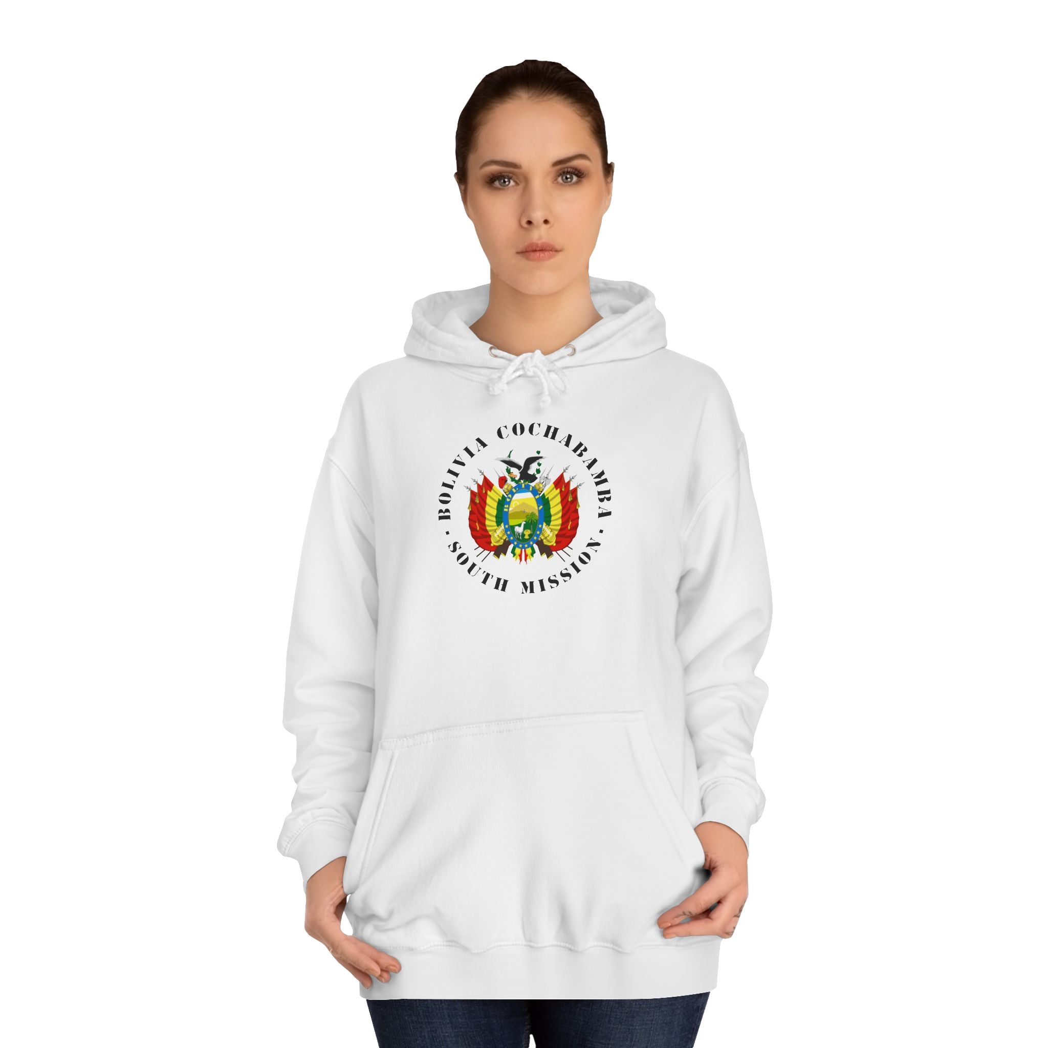 Bolivia Cochabamba South Mission Flag Logo (Black Border) College Hoodie - Latter-Day Saint LDS Missionary Gift - Book of Mormon