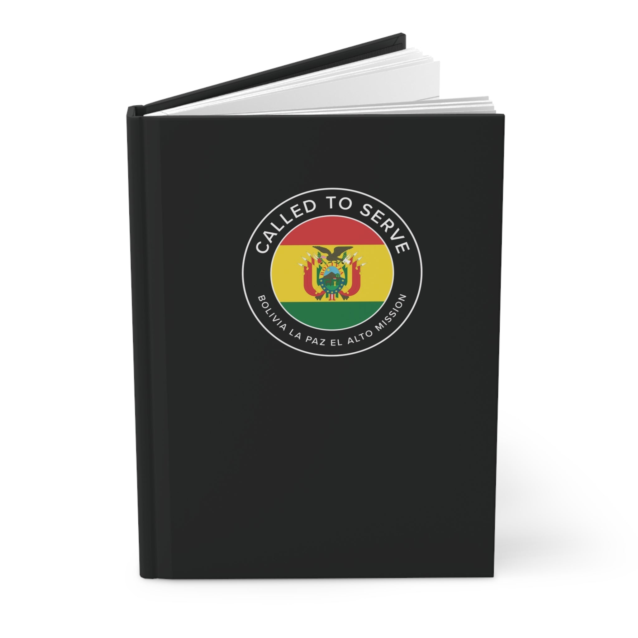 Bolivia La Paz El Alto Mission Circle Flag Called to Serve Black Hardcover Journal Matte - Latter-Day Saint LDS Missionary Gift - Book of Mormon