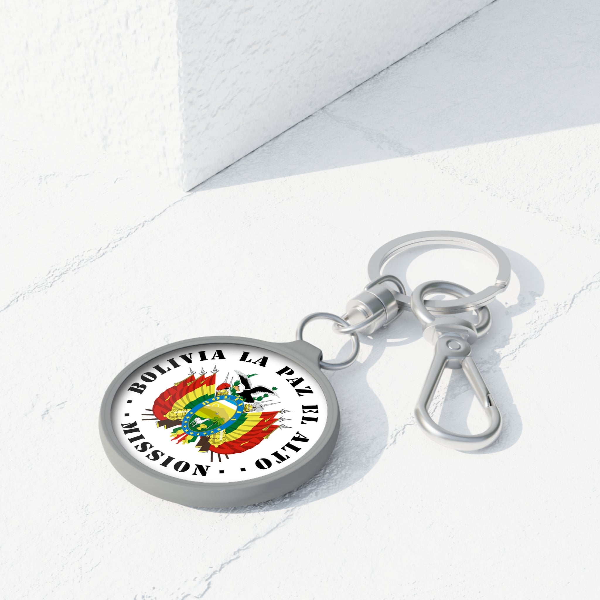 Bolivia La Paz El Alto Mission Circle Flag Key Tag - Latter-Day Saint LDS Missionary Gift - Book of Mormon