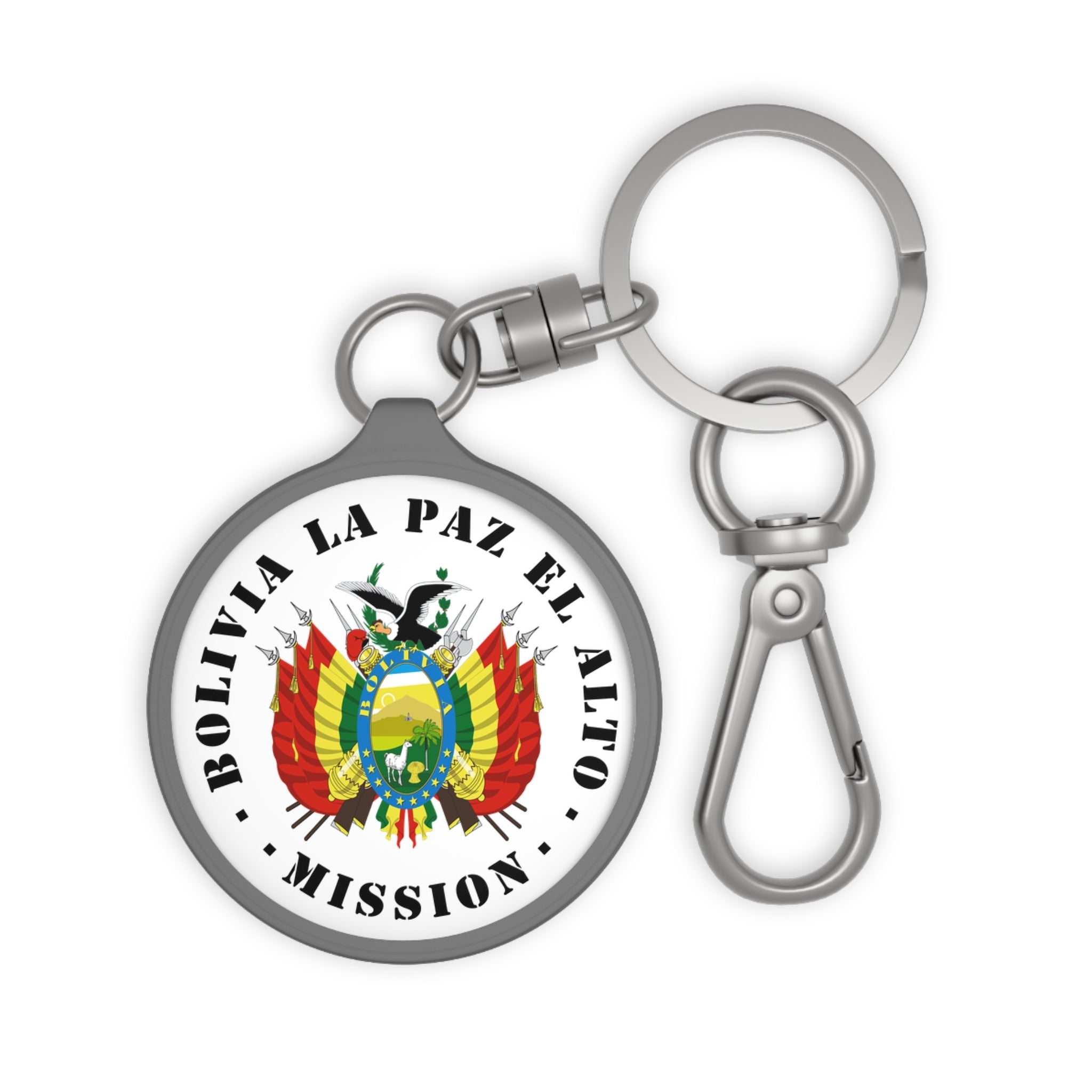 Bolivia La Paz El Alto Mission Circle Flag Key Tag - Latter-Day Saint LDS Missionary Gift - Book of Mormon
