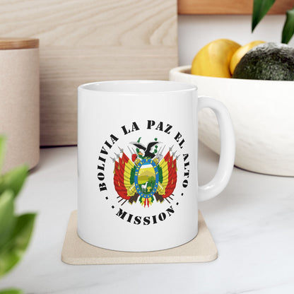 Bolivia La Paz El Alto Mission Circular Flag White Ceramic Mug - Latter-Day Saint LDS Missionary Gift - Book of Mormon