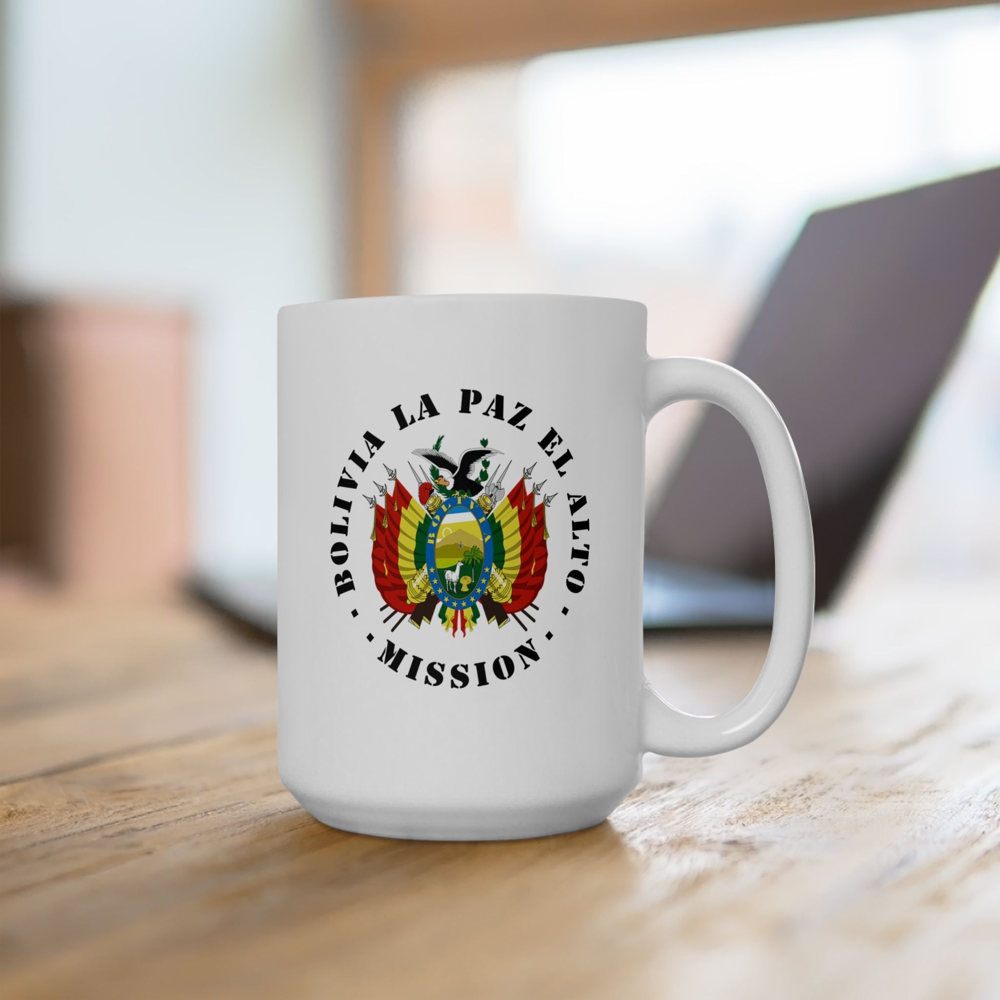 Bolivia La Paz El Alto Mission Circular Flag White Ceramic Mug - Latter-Day Saint LDS Missionary Gift - Book of Mormon