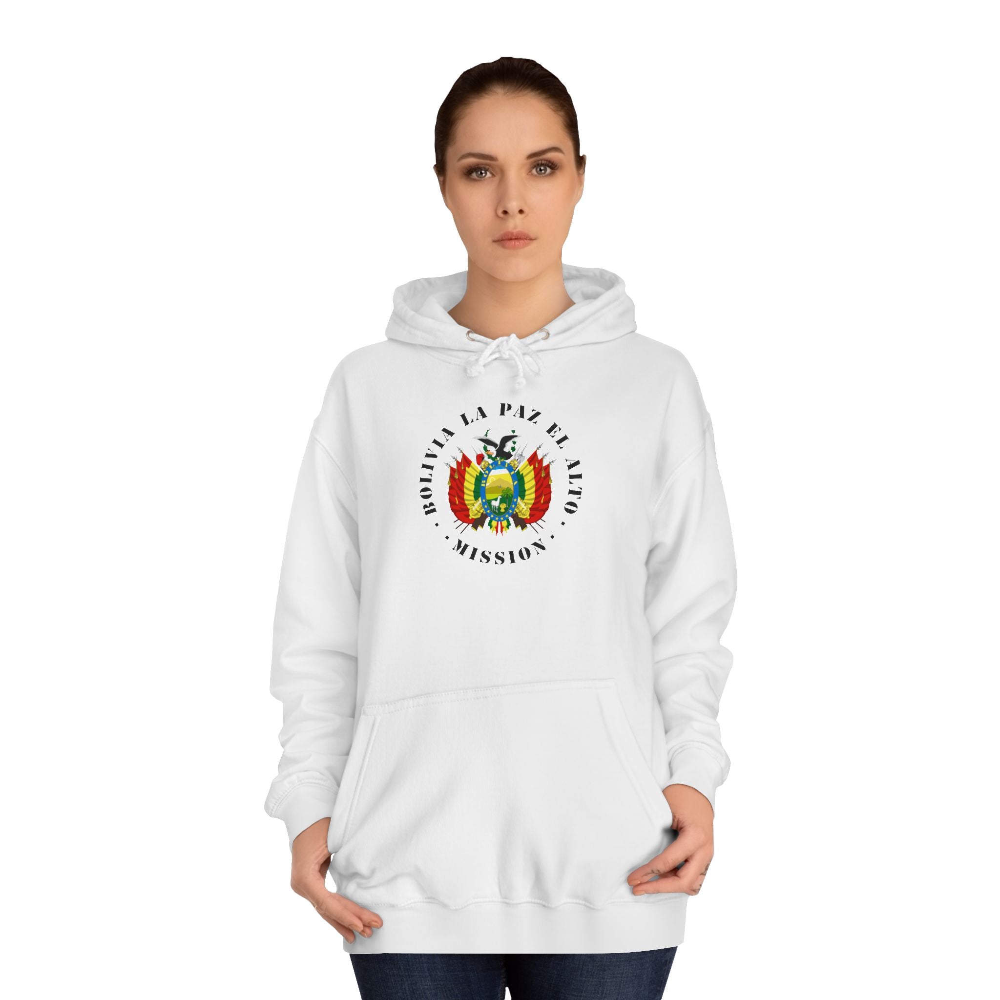 Bolivia La Paz El Alto Mission Flag Logo (Black Border) College Hoodie - Latter-Day Saint LDS Missionary Gift - Book of Mormon