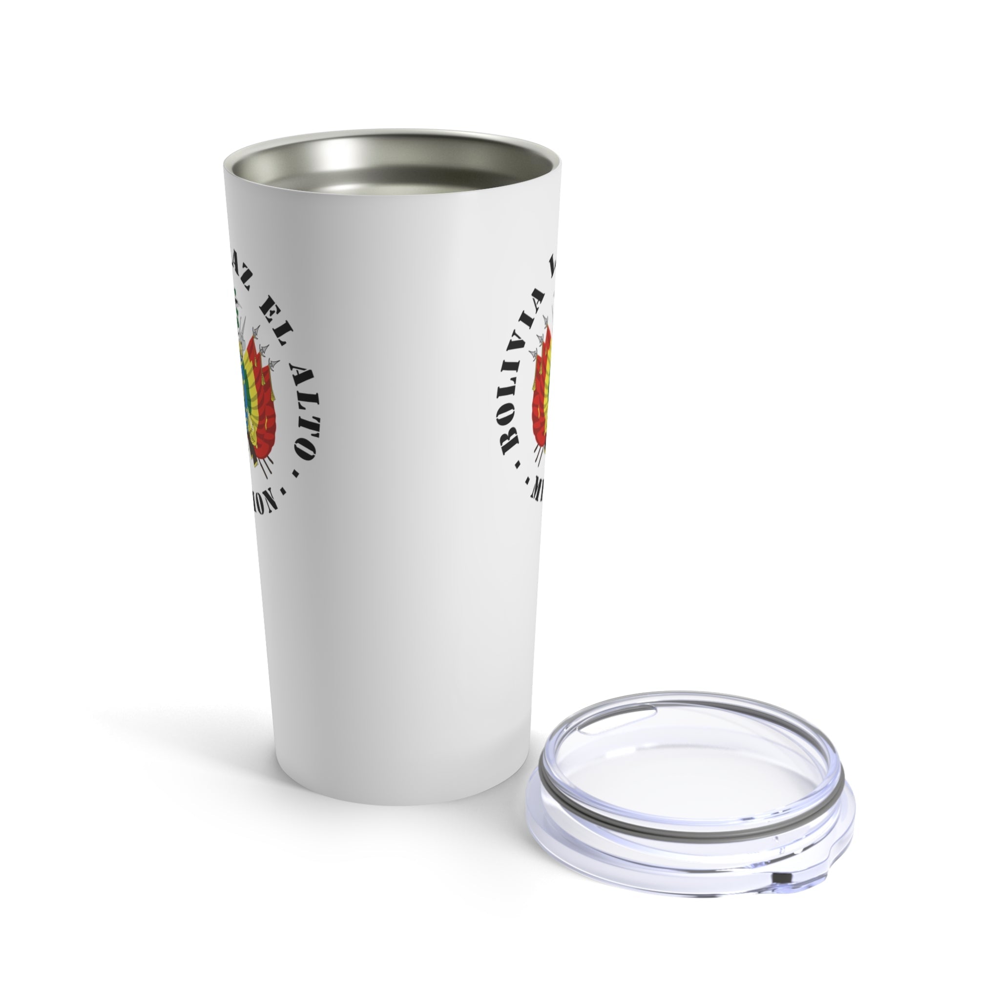 Bolivia La Paz El Alto Mission Flag Logo Tumbler 20oz White - Latter-Day Saint LDS Missionary Gift - Book of Mormon