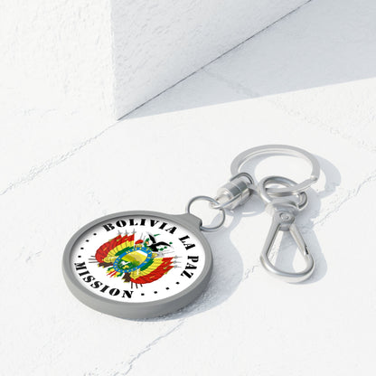Bolivia La Paz Mission Circle Flag Key Tag - Latter-Day Saint LDS Missionary Gift - Book of Mormon